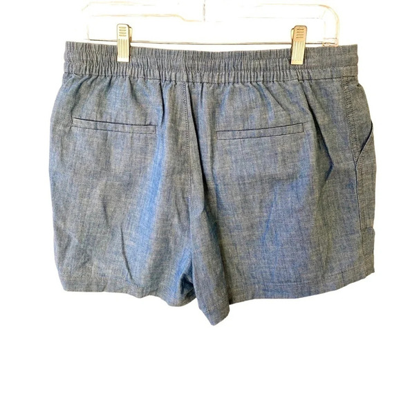 J. Crew Chambray Blue Tie Elastic Waist Cotton Shorts Small - Picture 6 of 8